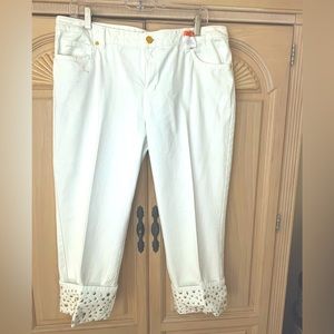 Michael Kors white cropped jeans